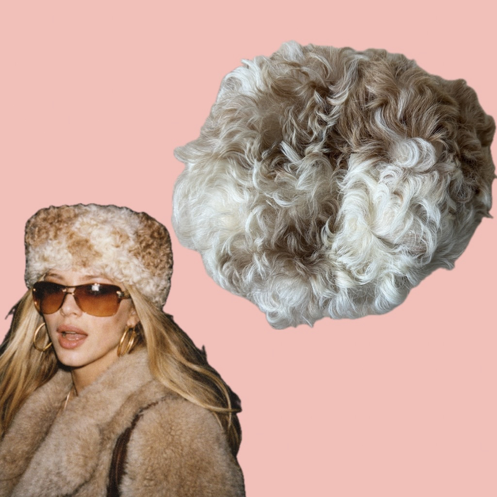 Vintage Curly Fur Hat Size 7 1/2 – Textured Winter Statement